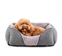 MIXJOY Lit orthopédique Lavable pour Chiens et Chats, lit orthopédique Doux avec Fond antidérapant, Douillet apaisant pour Petits Animaux de Compagnie (50,8 x 48,3 cm, Gris)