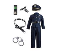 Mixnexorad Déguisements d'Halloween pour,Tenue de Cosplay Policier | Tenue De Déguisement Agent De,pour Garçons Fête Halloween Carnaval École Spectacle et Rassemblement Festif
