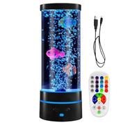Mixnexorad Lampe À Bulles Poisson,Télécommande 17 Couleurs Changeantes | Veilleuse De Nuit Sensorielle Pour Avec Tour À Bulles Poissons,Pour Adultes Salon Armoire Chambre D Bureau Anniversaire