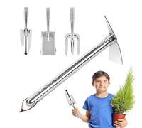 Mixnexorad Outils de Jardinage à Main - 4 Pièces Outils Binage Poignée Ergonomique - De Creusement, Râteau, Jardinage,pour Terrasse Pelouse Jardin Ferme Femmes Hommes Seniors Jardiniers