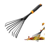Mixnexorad Râteau de Jardin,Outil de Jardinage Manuel Ergonomique à 9 Dents métalliques - Râteaux De La Pelouse Et Gazon | pour ameublir sols, chaumes, Herbes, Feuilles, graviers, paillis, Cours,