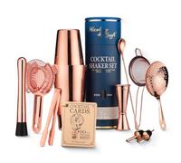 Mixology & Craft Ensemble shaker à cocktail - Kit d'accessoires de bar 11 pièces avec shaker Boston lesté, passoire, doseur et plus encore - Outils de barman à domicile, accessoires pour barman,