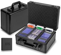 MIXPOET Boîte de rangement pour cartes graduées, étui de rangement à chargement supérieur, boîte de cartes de sport, étui à cartes PSA MTG CSG BGS SGC, support magnétique, boîtes de rangement étanches