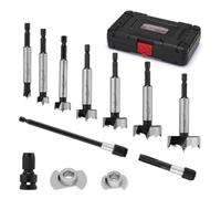 MIXPOWER Lot de 12 forets Forstner (diamètre 10-40 mm) avec adaptateur et barre d'extension