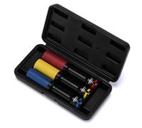 MIXPOWER Lot de 3 outils à impact de 1,27 cm, sans marquages et à paroi fine, douille extra longue de 150 mm de profondeur pour extracteur d'écrous de roue, 17, 19, 21 mm, 6 points, CR-MO