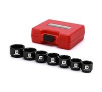 MIXPOWER Lot de 7 douilles de filtre à huile à profil bas 3/8" 24 mm, 25 mm, 27 mm, 28 mm, 29 mm, 32 mm, 36 mm, extracteur et outil d'installation