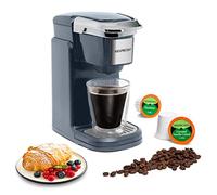 Mixpresso Cafetière à une seule tasse, machine à café personnelle à portion unique, compatible avec KCup, technologie de préparation rapide, caractéristiques programmables, cafetière grise avec