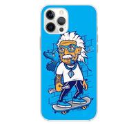 Mixroom - Coque arrière en TPU silicone souple pour iphone 17 fantaisie Albert Einstein Skate X373