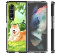 Mixroom - Coque arrière en TPU silicone souple pour Samsung Galaxy Z Fold 7 5G 2025 fantaisie Shiba Inu Chiot N981