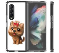 Mixroom - Coque arrière en TPU silicone souple pour Samsung Galaxy Z Fold 7 5G 2025 fantaisie Yorkshire avec nœud U831