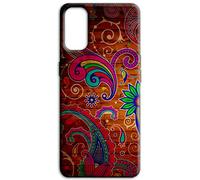 Mixroom - Coque arrière en TPU silicone souple pour Xiaomi Redmi Note 10 Pro Motif fantaisie ethnique fond bois M744