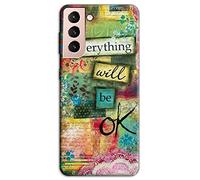 Mixroom - Coque Back Case en TPU Silicone souple pour Samsung Galaxy S22 Fantaisie Everything Will Be Ok Y388
