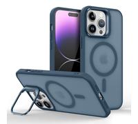 Mixroom - Coque Béquille pour iPhone 14 Plus Étui Support Stand Invisible Pliable Compatible avec MagSafe Cercle Magnétique Intégré Bleu C06