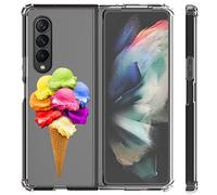 Mixroom - Coque En TPU Silicone Souple Fond Transparent Pour Samsung Galaxy Z Fold 7 5G 2025 Motif Cône Crème Glacée T516