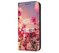 Mixroom - Étui à rabat pour iPhone 13 avec support en simili cuir fermeture magnétique portefeuille partie intérieure en TPU souple fantaisie Hope Things Unseen Fiori H113