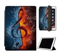 Mixroom - Étui pour iPad Air 2 Modèle 2014 9.7 Pouces Coque pour Apple iPad Smart Case Prottetive Pliable Support Stand Dessin Clé Violon LN40