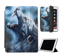 Mixroom - Étui pour iPad Air M3 Modèle 2025 11 Pouces Coque pour Apple iPad Smart Case Prottetive Pliable Support Stand Dessin Loup Sous La Pluie M570