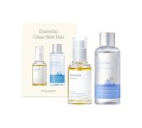 mixsoon Ensemble hydratant Essential Glass Skin Duo pour le soin de la peau coréenne (essence de haricot + sérum d'acide hyaluronique glacier water) blanc