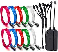 Mixtooltoys Fil électroluminescent (EL Wire) 5-1 mètres Lot de 2 Glowing Strobing Set Neon Light Lightpainting Kit-Utilisation EL Fil avec Un Appareil Photo à la Peinture Effets Photo (El Kit)