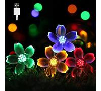 Mixtooltoys Guirlande lumineuse à 80 fleurs avec prise USB, pour fête de mariage, fête des mères, Noël, chambre de fille, dortoir, décoration de jardin