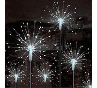 Mixtooltoys Lot de 2 Feux d'artifice solaires 90 LED de Couleur Blanche pour décoration de Jardin, Mariage, allée, Jardin, décoration de Noël