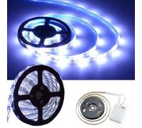 Mixtooltoys Petite bande lumineuse LED flexible à piles SMD 5050 pour chambre à coucher, rétroéclairage TV, maison, décoration à faire soi-même Blanc pur 100 cm