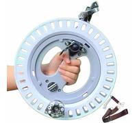 Mixtric Bobine Cerf-Volant Professionnelle 27 CM avec Support et Strapola D'Épaule, Bobine à Corde Cerf-Volant Alliage Plastique ABS avec Système Frein, Guide Ligne pour Grand Cerf-Volant,Blanc