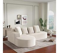 Mixtric Canapé d'angle avec MéRidienne, Canapé d'angle Forme L, Canapé 3 Places, Canapé Rembourré, Canapé Confortable pour Salon, Canapé Relaxation, Canapé éLéGant Velours CôTelé,Gris