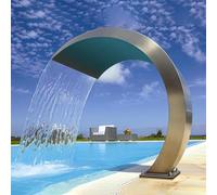 Mixtric Cascade et Fontaine Jardin en Acier Inoxydable pour Piscine, Fontaines Piscine ArgentéEs pour Piscines, Jardins, Cascades ExtéRieures, Chutes d'eau et Bassins,800x500mm