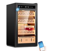 Mixtric Cave Cigares éLectrique, Cave Cigares Refroidissement Thermostatique, Armoire Cigares avec ContrôLe Intelligent L'Humidité et TempéRature, éTagèRes Bois CèDre Espagnol pour PèRes Maris,70C