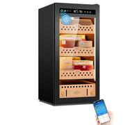 Mixtric Cave Cigares éLectrique, Cave Cigares Refroidissement Thermostatique, Armoire Cigares avec ContrôLe Intelligent L'Humidité et TempéRature, éTagèRes Bois CèDre Espagnol pour PèRes Maris,95C