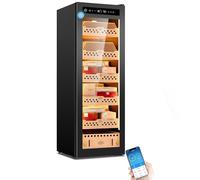 Mixtric Cave Cigares éLectrique, Cave Cigares Refroidissement Thermostatique, Armoire Cigares avec ContrôLe Intelligent L'Humidité et TempéRature, éTagèRes Bois CèDre Espagnol pour PèRes Maris,138C