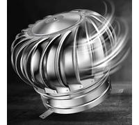 Mixtric Chapeau CheminéE pour Conduit D'éVacuation, Couvercle Conduit D'éVacuation Acier Inoxydable pour éOlienne Toit, Conduit D'éVacuation Rotatif Rond, pour Chapeau CheminéE ExtéRieur,250mm/10in