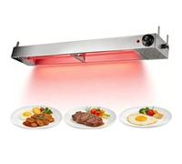 Mixtric Chauffe-Plats Professionnel 220V, Chauffe-Plats Suspendu, Lampe Chauffante en Acier Inoxydable TempéRature RéGlable de 30 à 85 °C, pour Cuisines, CaféTéRias, Restaurants et Buffets,120cm
