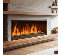 Mixtric CheminéE éLectrique, CheminéE Vapeur d'eau 3D, Flamme RéAliste par Atomisation, CheminéE éLectrique Vapeur ContrôLable avec éCran Tactile/TéLéCommande, Remplissage Automatique l'eau,120cm