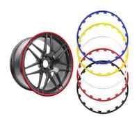 Mixtric Ensemble 4 Protections Jantes, Anneau Protection Anti-Collision pour Moyeu Roue, Protection DéCorative pour Bord Jante, Installation Facile, pour Tous ModèLes Voitures,Rouge,18 inch