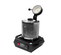 Mixtric Four éLectrique Fusion d'or 1 Kg/2 Kg/3 Kg, FuséE NuméRique 2100 °F avec Grille De Protection, Four CouléE et D'Affinage pour l'argent, l'or, Cuivre et L'Aluminium,Noir,3kg