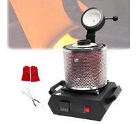 Mixtric Four éLectrique Fusion d'or avec Filet Isolant, pour Ferraille, Argent et Or, éCran LED, avec Creuset en Graphite, Gants Thermo Isolants et Pinces à Creuset,Rouge,1kg