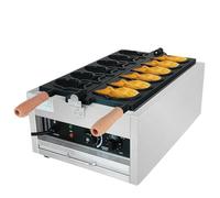 Mixtric Gaufrier Professionnel Japonais Forme Poisson, Gaufrier 6 Emplacements Forme Poisson, Plaque Cuisson AntiadhéSive, Acier Inoxydable, Machine Taiyaki, pour Restaurants Domicile,Argent