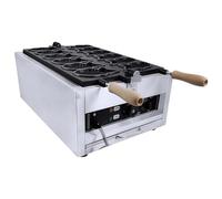 Mixtric Gaufrier Taiyaki Forme Poisson, Gaufrier éLectrique Professionnel Forme Poisson, Plaque Cuisson AntiadhéSive, Gaufrier Acier Inoxydable, RéGlage TempéRature 50-300 °C,Argent