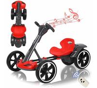 Mixtric Kart de Dérive Électrique Enfant 6/12V pour 3-8 Ans, Jouet à Rouler 4 Roues avec Siège Réglable, Musique & Klaxon, Charge Max 30kg,Rouge,12V