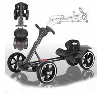 Mixtric Kart de Dérive Électrique Enfant 6/12V pour 3-8 Ans, Jouet à Rouler 4 Roues avec Siège Réglable, Musique & Klaxon, Charge Max 30kg,Noir,6V