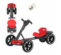Mixtric Kart Électrique Enfant 6V pour 3 Ans, Kart de Dérive Pliable avec Marche Arrière, Siège Réglable, Musique & Lumières, Jouet à Rouler 13km/h Intérieur & Extérieur,Rouge,12V