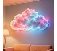 Mixtric Lampe LED Nuage Fabriquer Soi-MêMe, Veilleuse Multicolore Effet Orage 3D, Lampe Nuage Coton Suspendre, AlimentéE USB, pour DéCoration Plafond, Chambre Coucher ou Salle Jeux,LED600CM