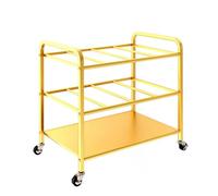 Mixtric Panier Rangement Grande Capacité Tapis Yoga avec roulettes, Panier MéTallique pour Salle Sport et Cours Fitness Domicile, Peut Contenir Rouleaux Mousse et Tapis,d'or