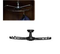 Mixtric Portant VêTements d'angle Rotatif, Tringle Penderie Ronde MéTal, Supports VêTements Robustes, Barre Suspension Fixation Plafond, Rangement pour Armoire, Rail Billes Acier,Noir,42CM