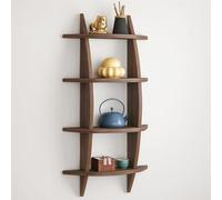Mixtric Porte Tasse à Thé en Bois de Style Chinois, éTagèRe Murale pour ThéIèRe, éTagèRe de Rangement DéCorative pour Salon, Cuisine et Espaces Commerciaux,Noir,35.43x22in