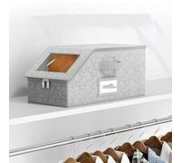 Mixtric Range-Casquettes Empilable pour Casquettes Baseball, Peut Contenir 30 Casquettes avec FenêTre Transparente, Rangement RéSistant PoussièRe, pour Placard, Maison ou Chambre,Gris,1PCS