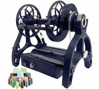 Mixtric Roue à Fil Électrique Domestique 12V, Mini Roue Fil Laine avec 3 Bobines, Commutation Sens Avant/Arrière, Vitesse Maximale 800 TR/Min, Capacité 120g, pour Torchage Fibres Laine,Noir