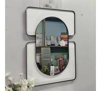 Mixtric Sculpture Murale MéTal 3d, Miroir Style FrançAis, Canapé, Salle Manger, Mur Fond, éClairage Mural, DéCoration Murale Luxe, Peut êTre Fixé au Mur, Peut êTre Posé, Facile Installer,Noir,80*60cm